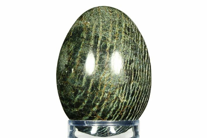 Chatoyant, Polished Chrysotile Serpentine Egg - Australia #308733